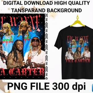 Lil Wayne Tha Carter Album Art PNG: Vintage Rap Tee Design (Digital File