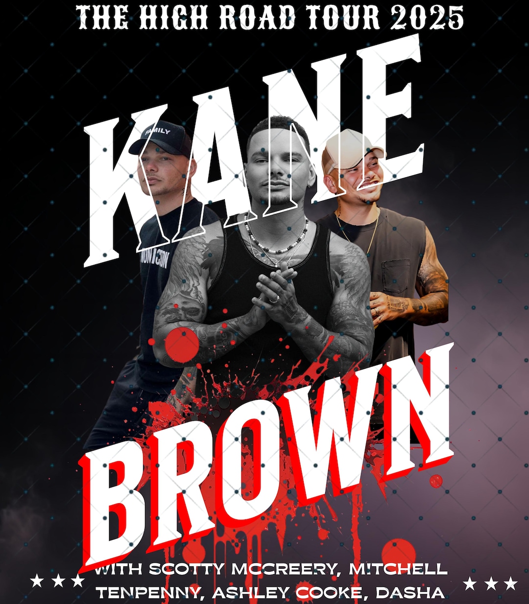 Kane Brown the High Road Tour 2025 PNG File, Country Music Concert Tee, Official Style Fan Merch ...