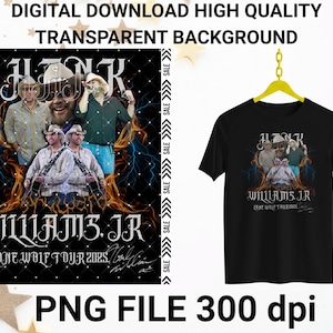 Hank Williams  Png File 300 dpi, Country Music Png, Band Tee Png, Ready print to T-Shirt.