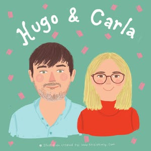 Niestandardowa ilustracja portretu cyfrowego rysowanego ręcznie | Pary, Rodzina, Zwierzęta | Prezent na ślub, urodziny, rocznicę