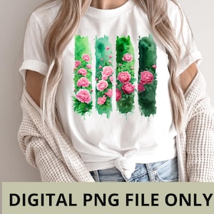 Pink Peonies Brushstroke PNG, Summer Brushstroke PNG, Watercolor Brush Stroke Digital Download, Floral Brushstroke Digital PNG