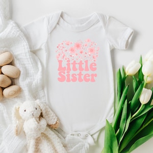 Little Sister Pink Flower INSTANT DOWNLOAD voor shirt, beker, draagtas en meer, mooie bloem Little Sister grafische png, Little Sister digitaal