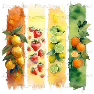 Fruit Brushstroke PNG, Summer Brushstroke PNG, Watercolor Brush Stroke Digital Download, Citrus Brushstroke Digital PNG