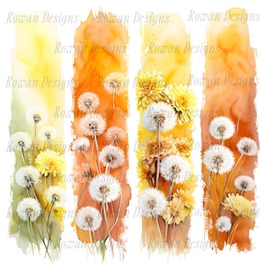 Dandelion Brushstroke PNG, Summer Brushstroke PNG, Floral Watercolor Brush Stroke Digital Download, Flower Brushstroke Digital PNG