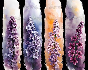 Lilac Brushstroke PNG: Watercolor Floral Design (Digital Download)