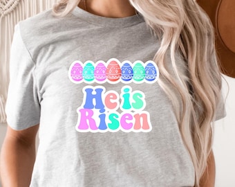 He is Risen Easter PNG: Bright Color Design (Digital Download)