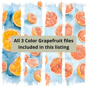 3 png-bestanden grapefruitpenseel, kleurrijke zomer grapefruit png, fruit aquarel penseelstreek digitale download, penseelstreek digitale png