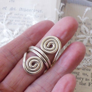 It Goes Round,Silver Wire Handmade,Silver Spiral Ring, Simple Boho Style Ring by Hollywood Hillbilly