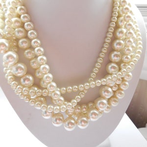 twisted pearl necklace custom order necklaces braided Cream ivory chunky statement pearl necklace