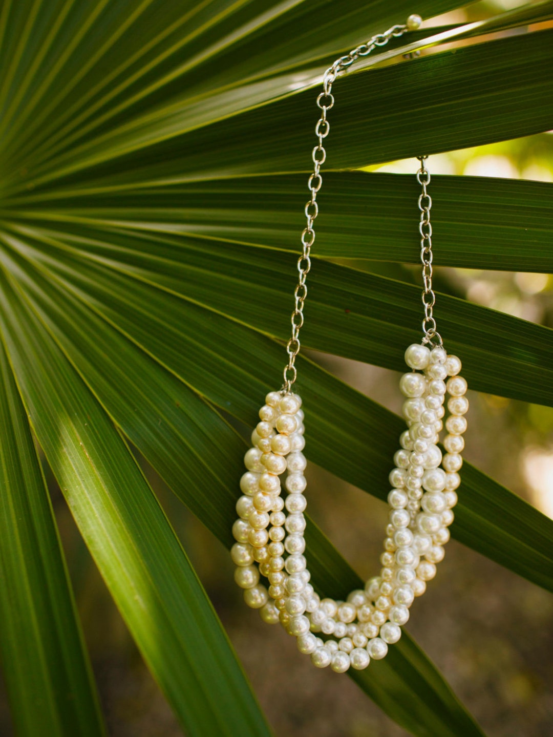 Ivory and White Pearl Twisted Chunky Statement Pearl Necklace Etsy