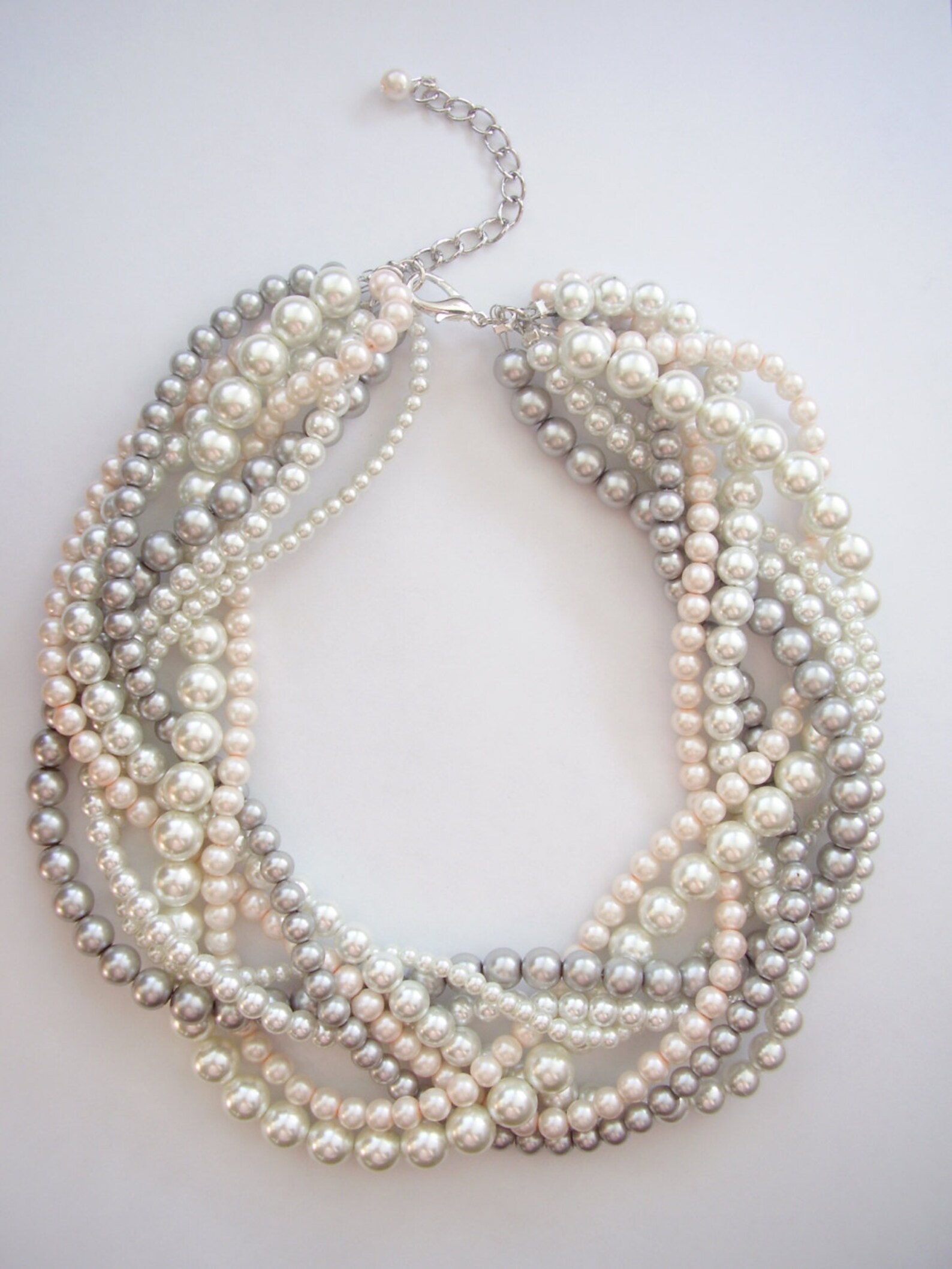 Blush Statement Pearl Necklace Custom Order Necklaces Bride Etsy