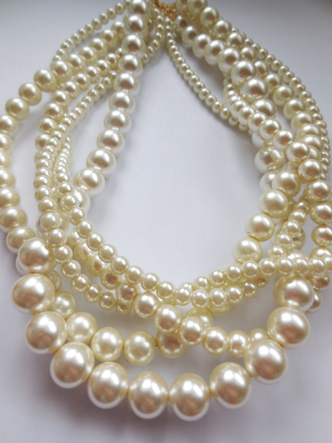 Twisted Pearl Necklace Custom Order Necklaces Braided Cream - Etsy