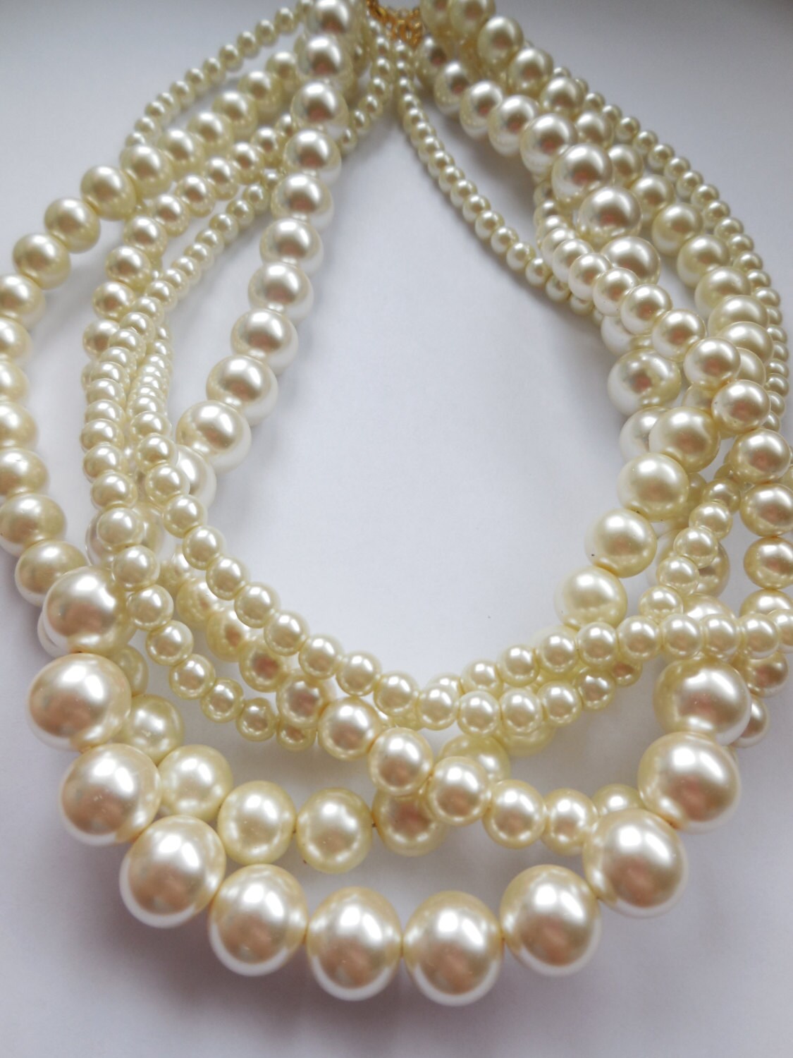 Twisted Pearl Necklace Custom Order Necklaces Braided Cream Etsy