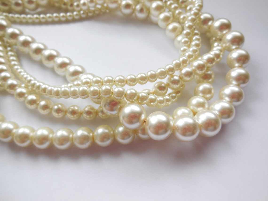 Twisted Pearl Necklace Custom Order Necklaces Braided Cream Etsy