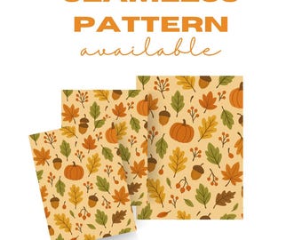 Fall Seamless Pattern – Autumn Digital Backgrounds | All things Fall | Instant Download