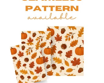 Fall Seamless Patterns BUNDLE of 5 – Autumn Digital Backgrounds | All things Fall | Instant Download