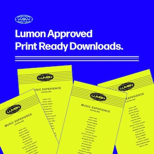 May include: Four yellow cards with the word "LUMON" and the text "MUSIC EXPERIENCE (CHOOSE ONE)" printed on them. The cards list different music genres, including "BOUNCY FUNK", "BOUNCY SWING", "DEFIANT JAZZ", "EXALTED COUNTRY", "LOFTY ORCHESTRAL", "PLAYFUL PIANO", "SPOCKY AMBIENT", "TRANQUIL STRINGS", "WHOLESOME BIG BAND", "WISTFUL PIPES", and more.