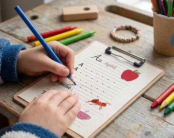 Learn to write the ABCs (PDF) | Letter writing practice template | Preschool workbook | First grade printable template (digital) | Kindergarten