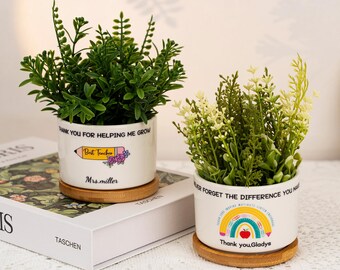 Custom Plant Pot for Teacher, Teacher Appreciation Gift, Thank You Gift for Teacher, Back to School, Never Forget the Difference You Make