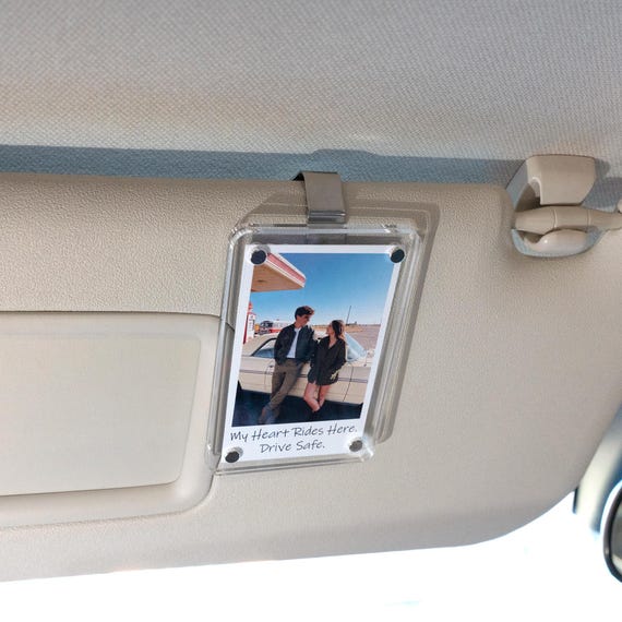 Personalized Photo Car Visor Clip, Custom Couple Drive Safe Gift,  Gifts for Boyfriend, Unique Couples Keepsake, Father's Day gift set