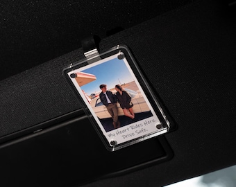 Custom Couple Photo Car Visor Clip, Personalized Drive Safe Gift,  Gifts for Boyfriend, Unique Couples Keepsake, Father's/Mother's Day gifts