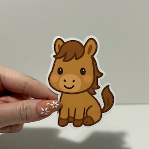 Kawaii Horse Sticker Matte/Holographic (Glossy) Waterproof Decal