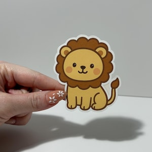 Kawaii Lion Sticker: Matte or Holographic (Glossy) Waterproof Decal