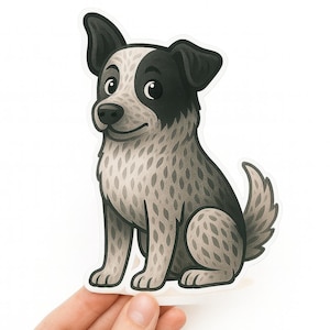 Custom Kawaii Dog Sticker: Personalized Pet Portrait, Matte/Holographic (Glossy) Waterproof Decal