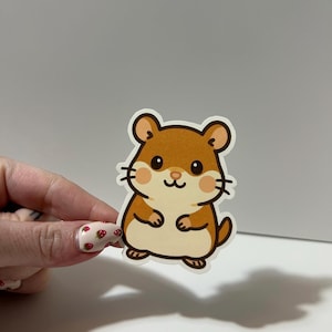 Kawaii Hamster Sticker – Matte/Holographic (Glossy) Waterproof Decal