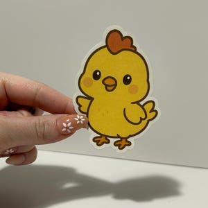 Kawaii Chicken Sticker: Matte/Holographic (Glossy) Waterproof Decal