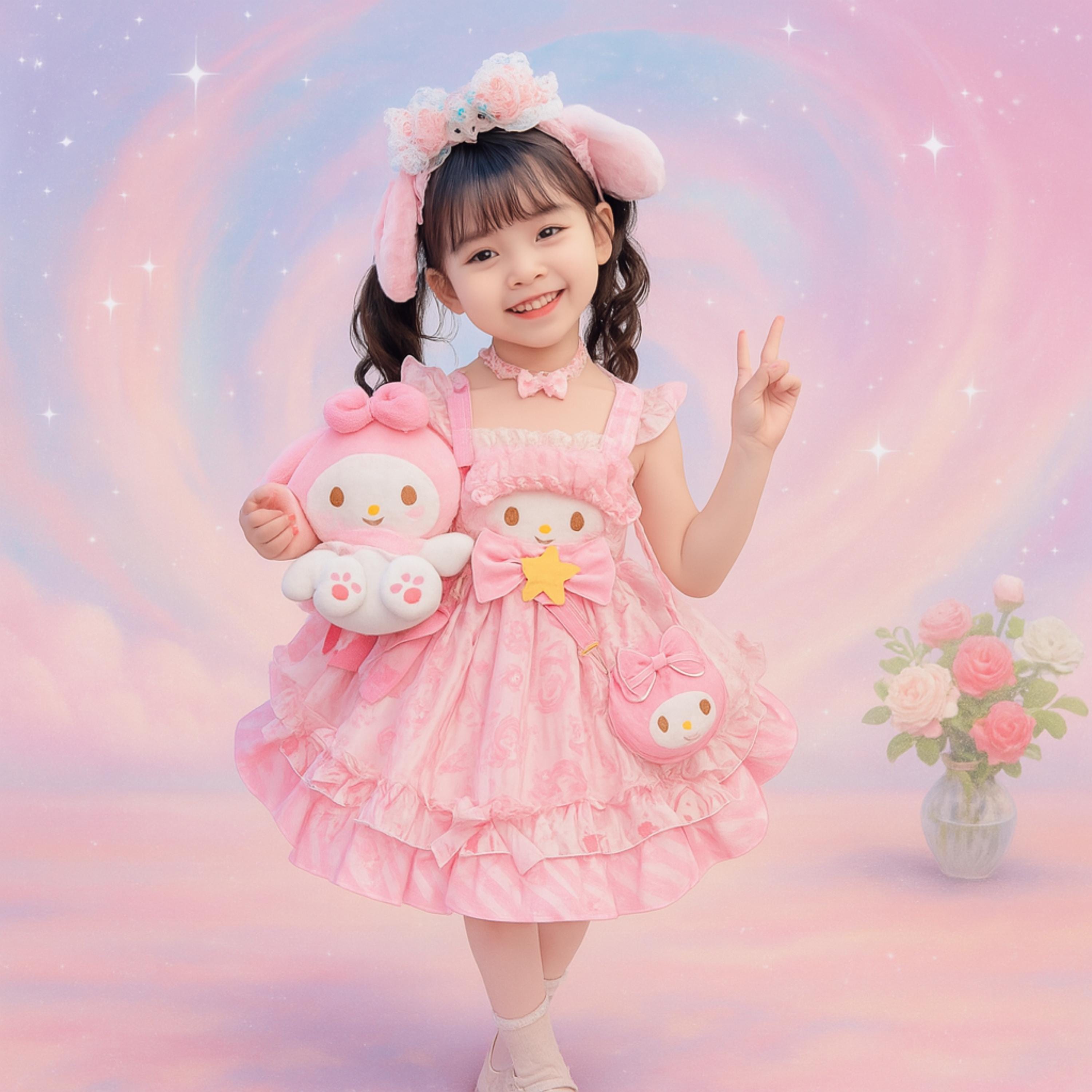 Kawaii Cinnamoroll & My Melody-inspired Cosplay Dress for Girls Cute Anime-inspired Lolita Costume - Etsy Kawaii Cinnamoroll & My Melody-inspired Cosplay Dress for Girls Cute Anime-inspired Lolita Costume - Etsy
