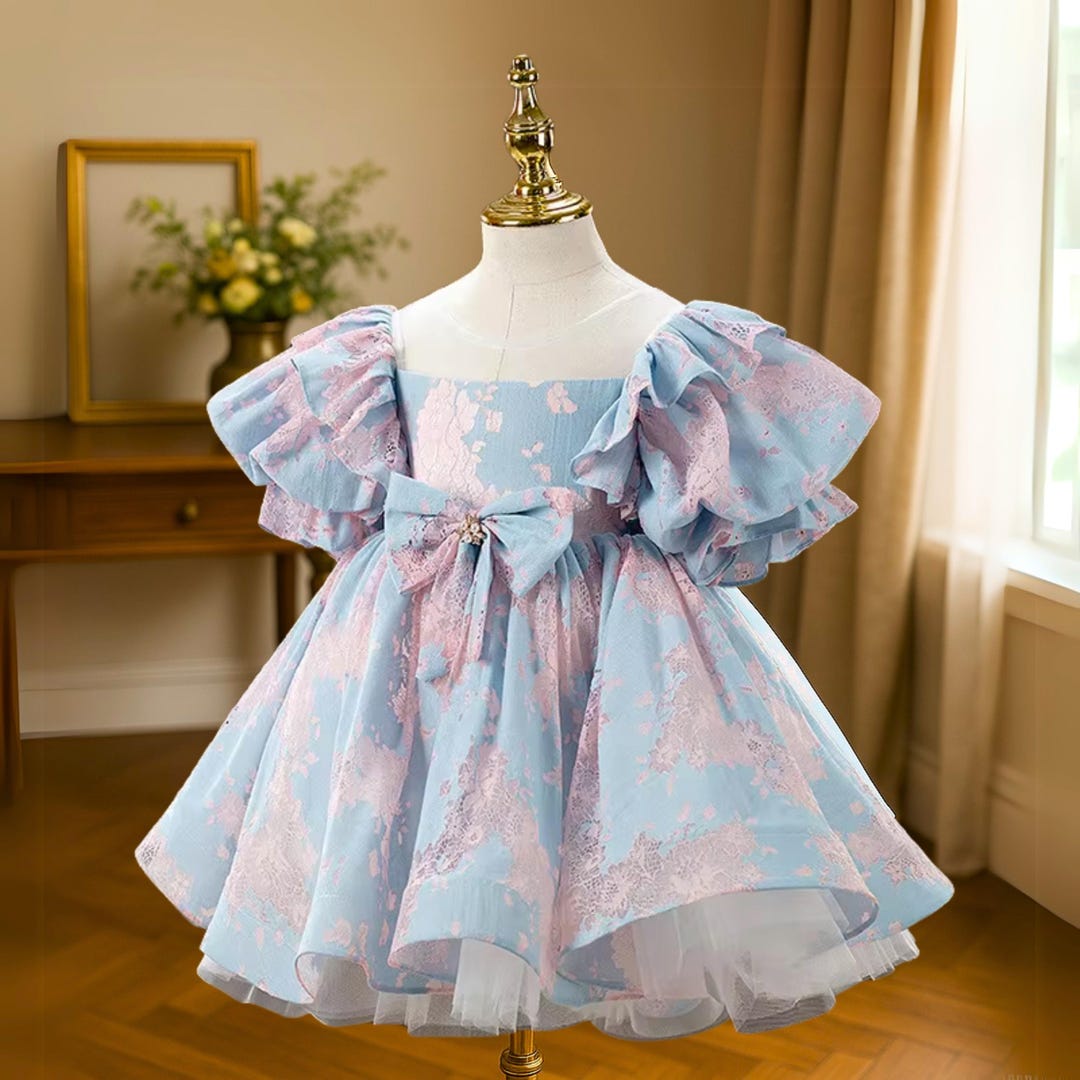 Girls' Birthday  Drsss Girls Christening Dresses Floral Princess Dress main image 1
