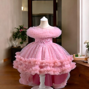 Girls Birthday Dress | Flower Girl Dress | Pageant Dress | Ruffle Tulle Dress | Party Dress | Kids Ball Gown | Formal Dress For Girls