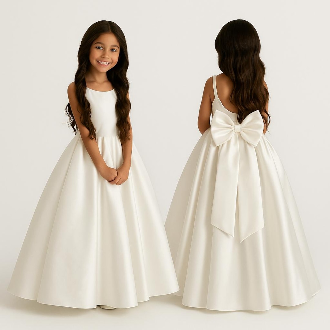 Satin Flower Girl Dress FG500 main image 1
