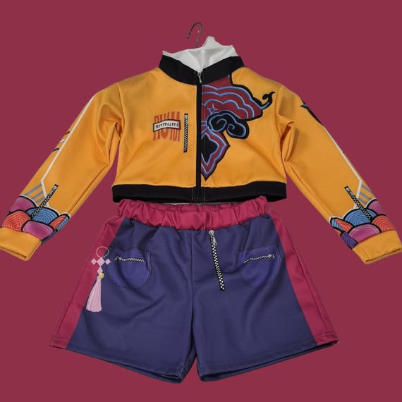 Costume Cosplay Hunters Per Bambini – Giacca, Pantaloncini E T-Shirt Stile Kpop Demon