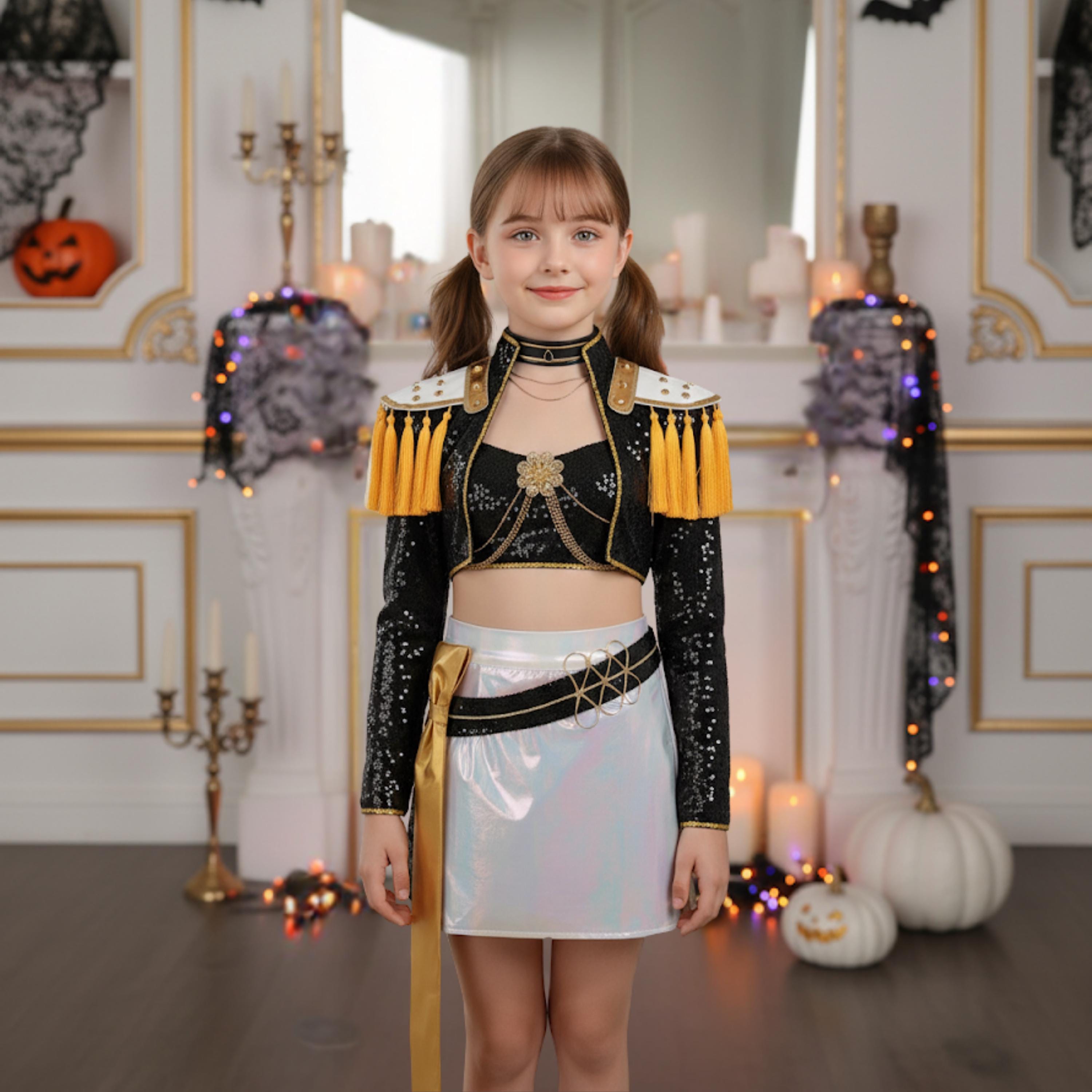 Black Golden Cosplaykostuumset Rumi-geïnspireerde meisjes Anime  Zoey-geïnspireerde Mira-thema-outfit Kpop Demon Hunter - Etsy België, image size:3000x3000