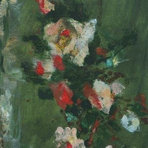 Natura morta di fiori, 1955. Carta, olio. Dipinto a olio originale d'epoca dell'artista sovietico Yurovsky Ivan Alekseevich.