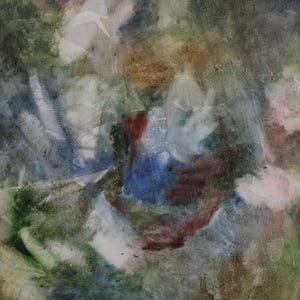 Abstract Oil Painting, Ukrainian Artist V. Mazur, Original Signed  Artwork on canvas 60 х 60 cm, 1993.