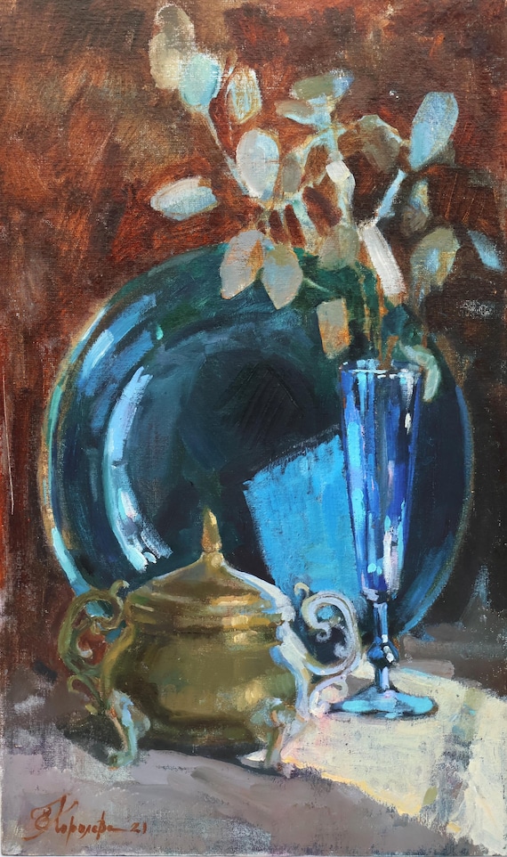 【P30号】good blue(call) 油絵 oil painting Original Painting 70*90cm artwork oil paints Convergence of