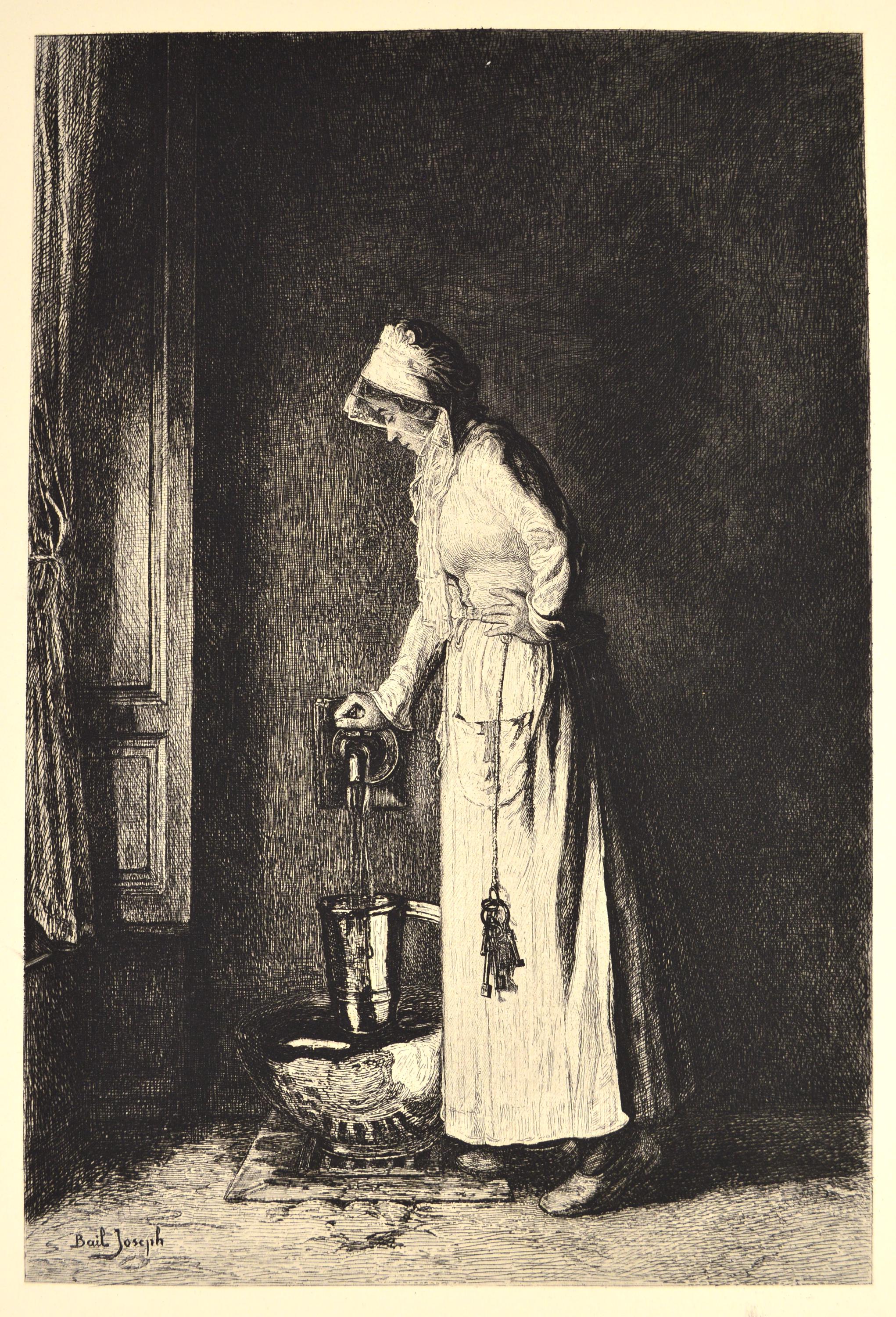 アンティーク彫刻:「La Servante」H. Lefort 署名、1899 年 - Etsy 日本