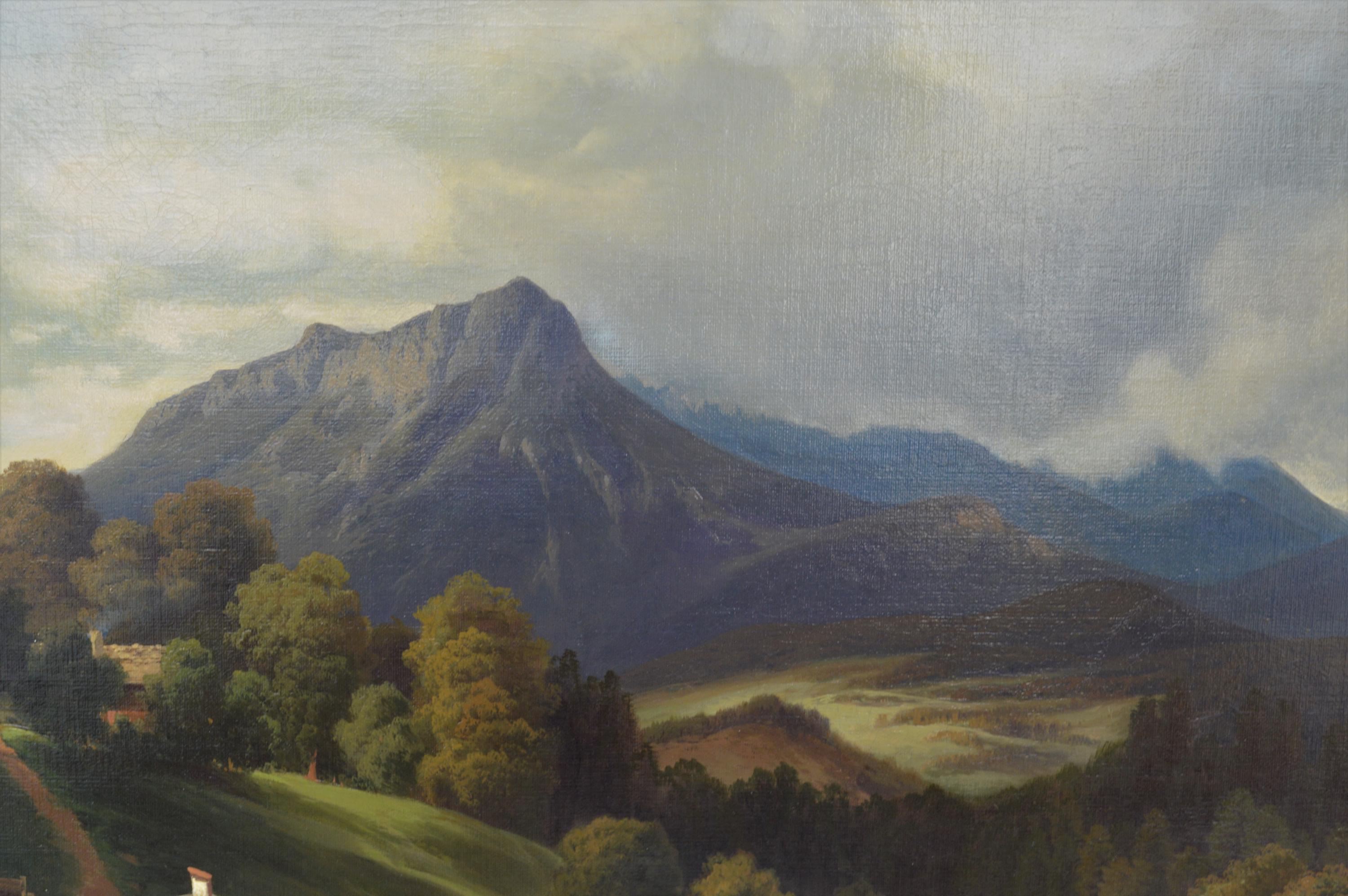 【ヨーロッパの静かな風景】ヴィンテージ油絵 風景画｜森の自然風景｜ルーマニア入手 小川のある森の風景 | クロード・ロラン（クロード・ジュレ） | 収蔵品