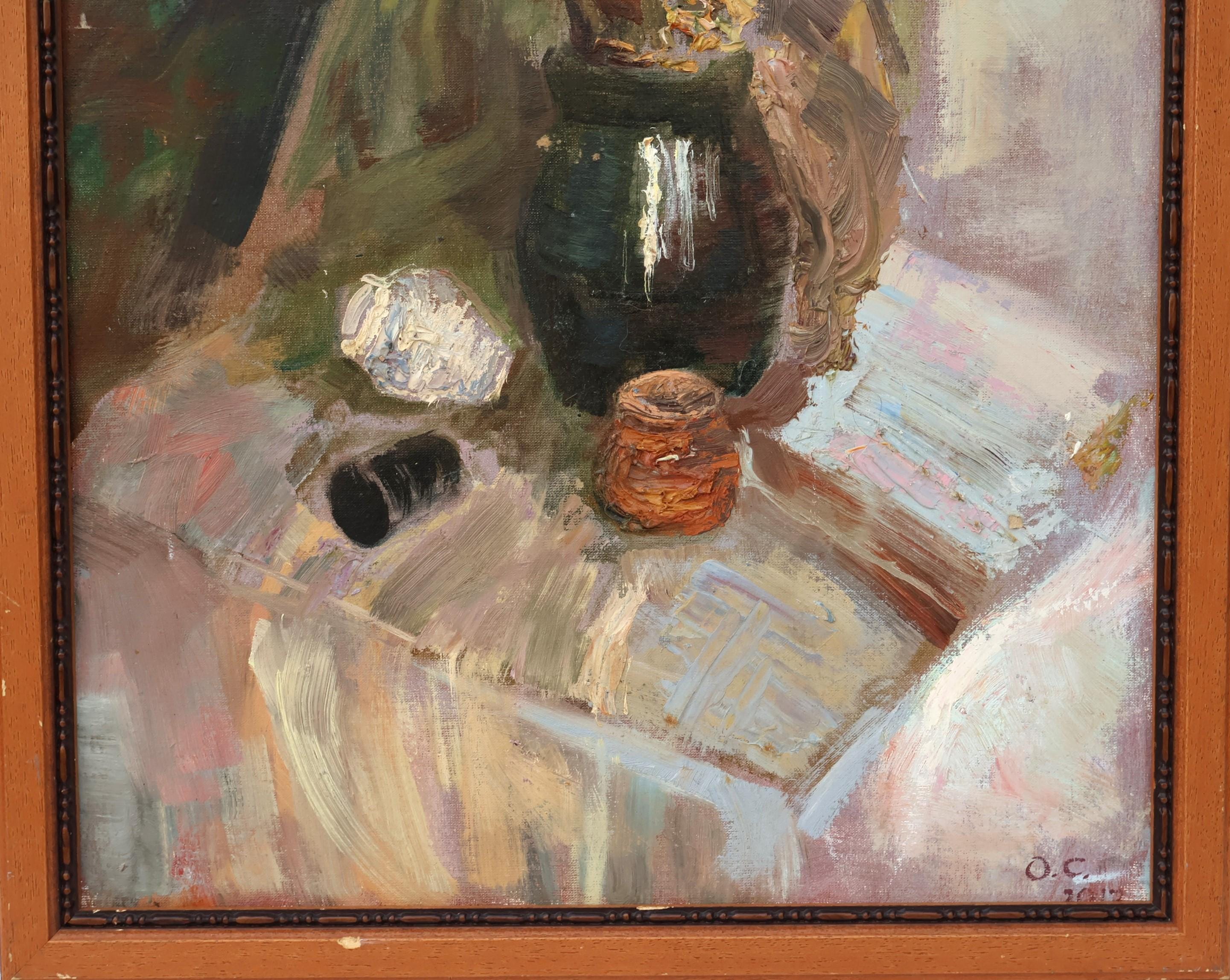 Original Floral Still Life Signed Oil Painting Canvas on Cardboard ...