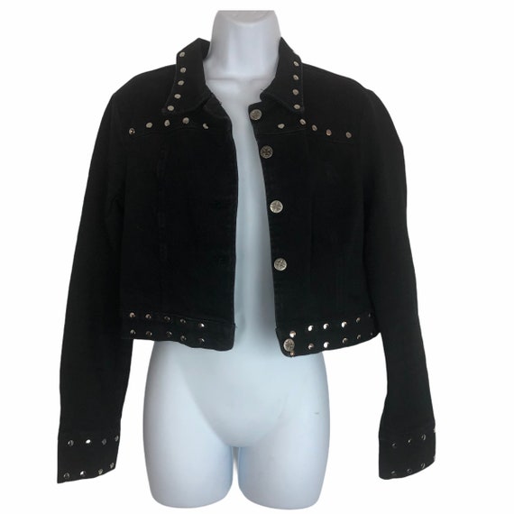 Vintage 90's Lip Service Black Studded Cropped Jac