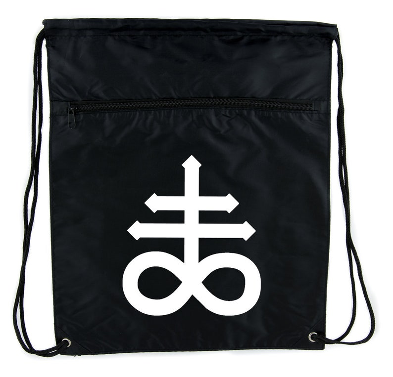 Crux Satanus Leviathan Cinch Bag Drawstring Backpack Occult Black Sulphur DYS-HTV-002-CINBG
