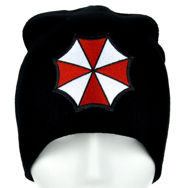 Resident Evil Umbrella Corporation Black Beanie Knit Cap Hat Zombie Dead Undead