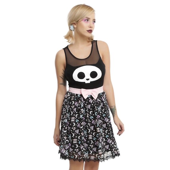 Skelanimals Kit Bow Front Dress Gothic Lolita Punk