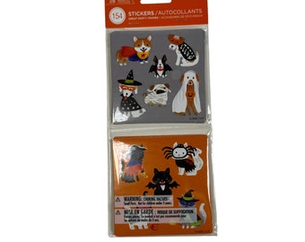 American Greetings Stickers Dogs Cats 154 Stickers Halloween Spider Bats Ghosts