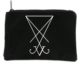 The Sigil of Lucifer Seal of Satan Cosmetic Makeup Bag Pouch Occult Accessories