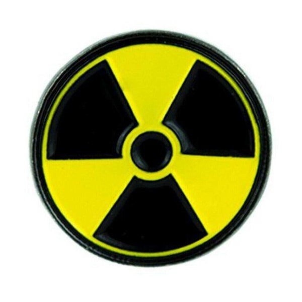 Black & Yellow Bio Hazard Sign Lapel Pin Radiation Nuclear Zombie Cyber Gothic