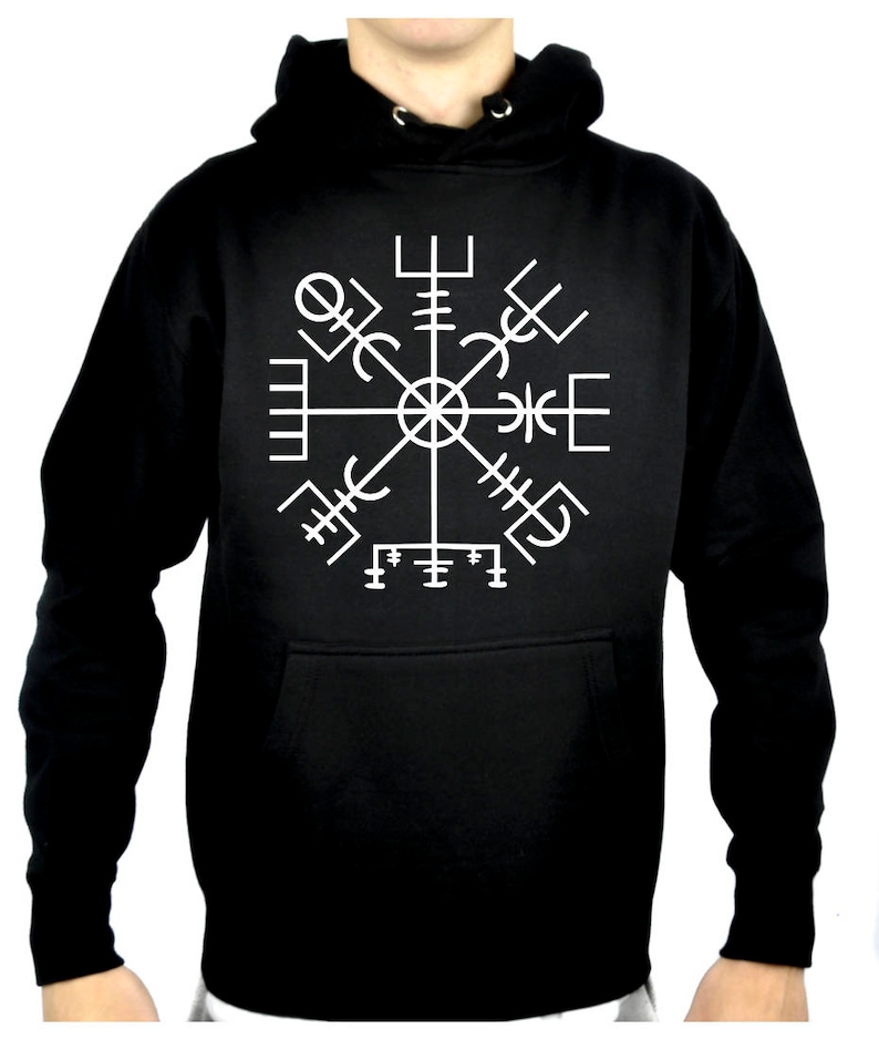 Vegvisir Viking Compass Symbol Pullover Hoodie Sweatshirt Viking Old Norse Metal